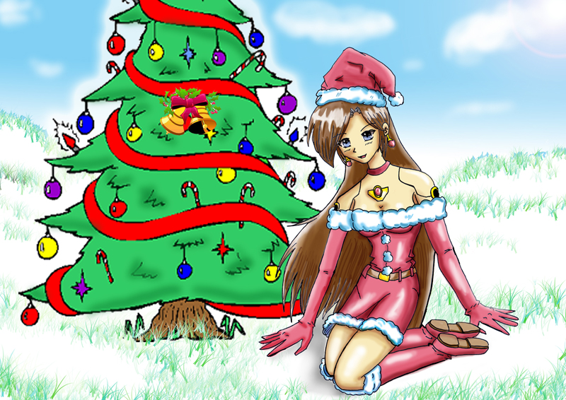 File:Miaka and Christmas tree by Thurosis.jpg