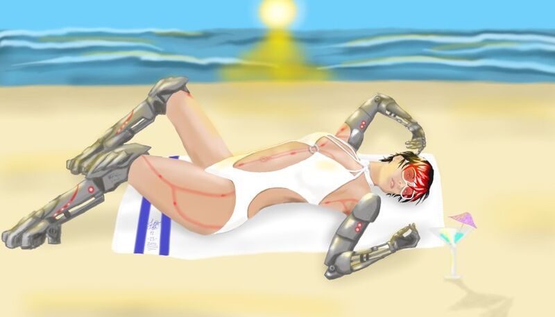 File:Robot lady on the beach by obsidian scion-d35jmho.jpg